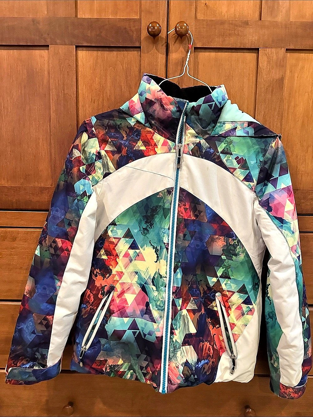 Obermeyer Girl’s Large (14-16) Geometric Ski / Snowboard Jacket Multicolor